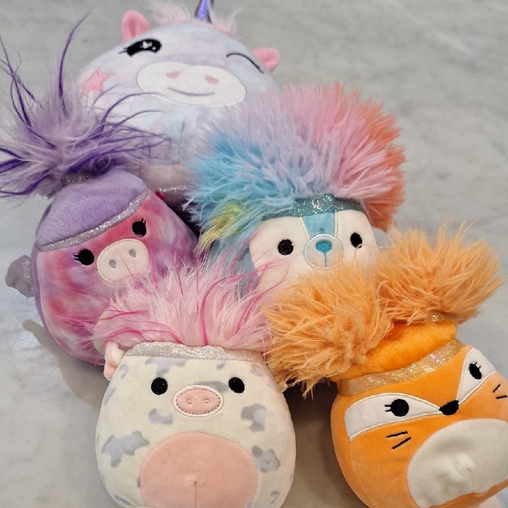 Lot of‎ 5 Stuffed Animal 4 Qty Squishmallows 1 No Brand Unicorn